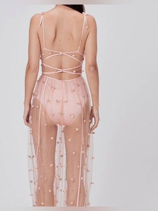 FOR LOVE AND LEMONS JASMINE ROSETTE MAXI DRESS SMALL - Picture 14 of 16